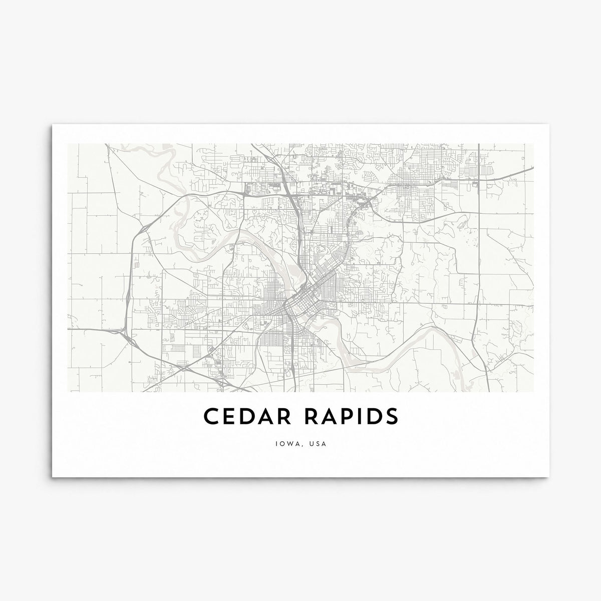 Cedar Rapids Map Poster, print only (unframed)
