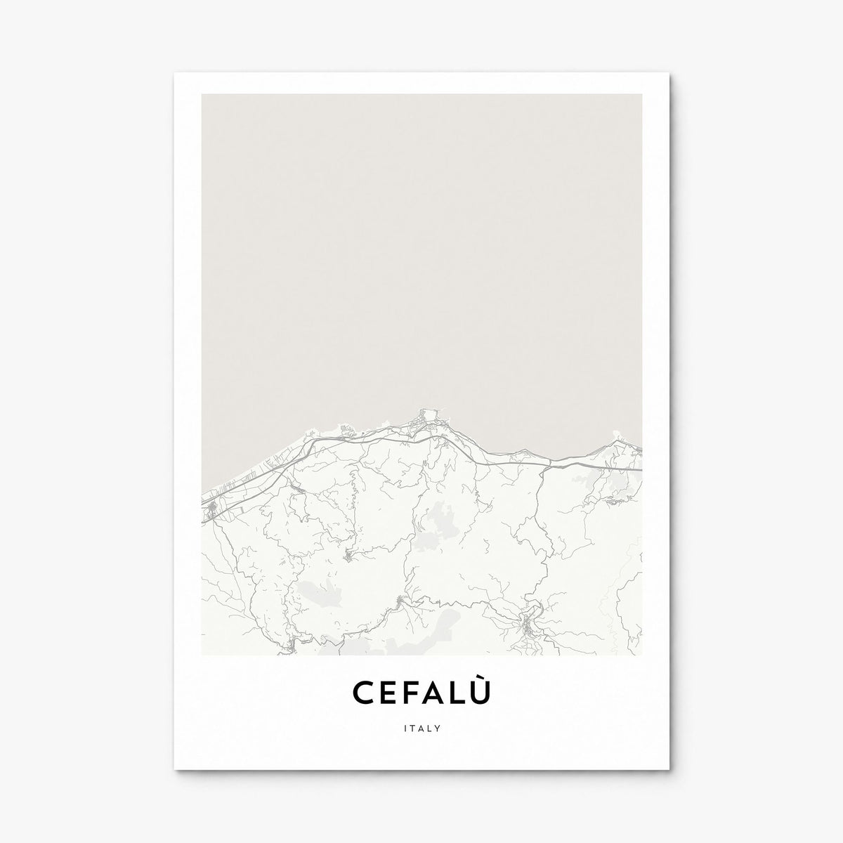 Cefalù Map Poster, print only (unframed)