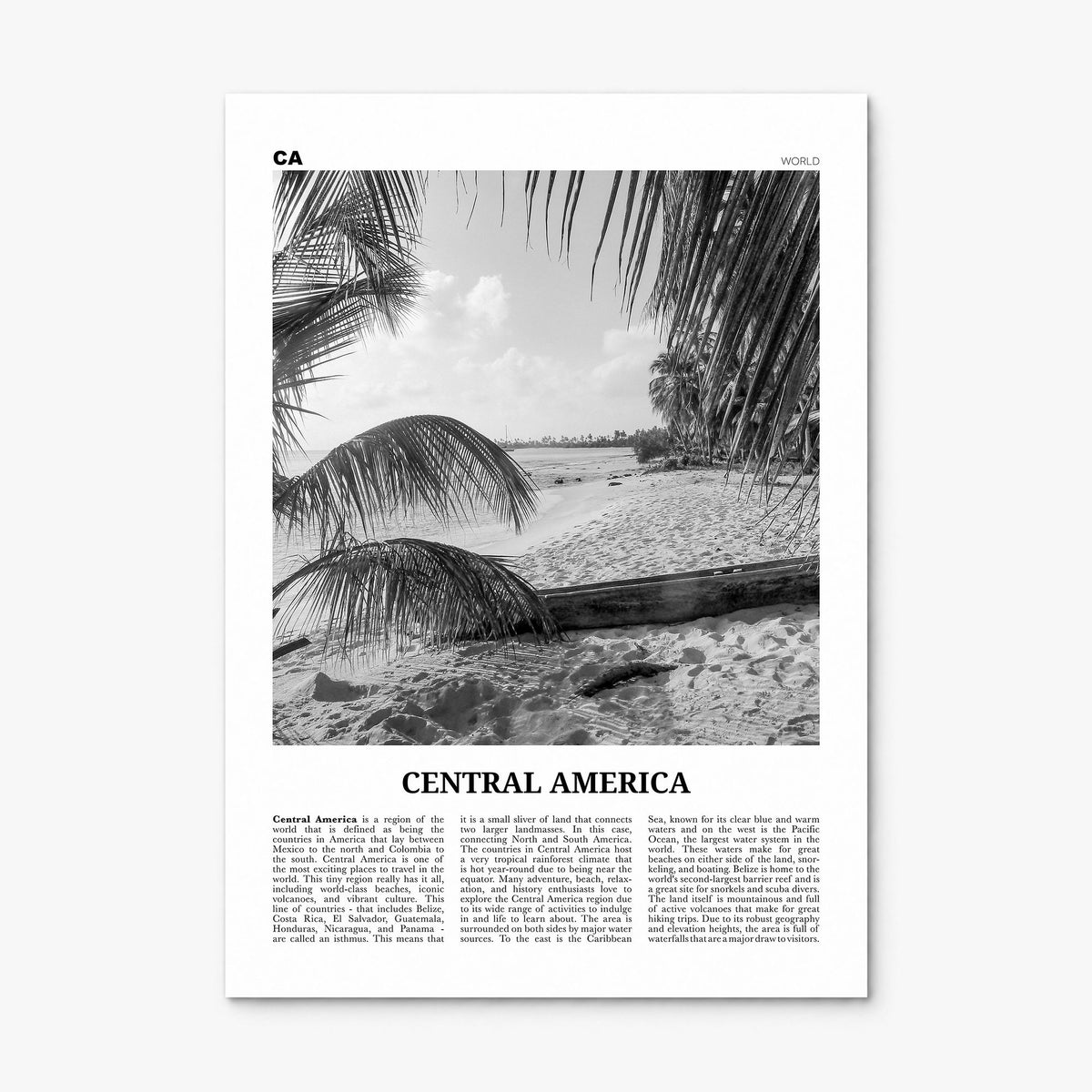 Central America Newspaper Poster, print only (unframed)
