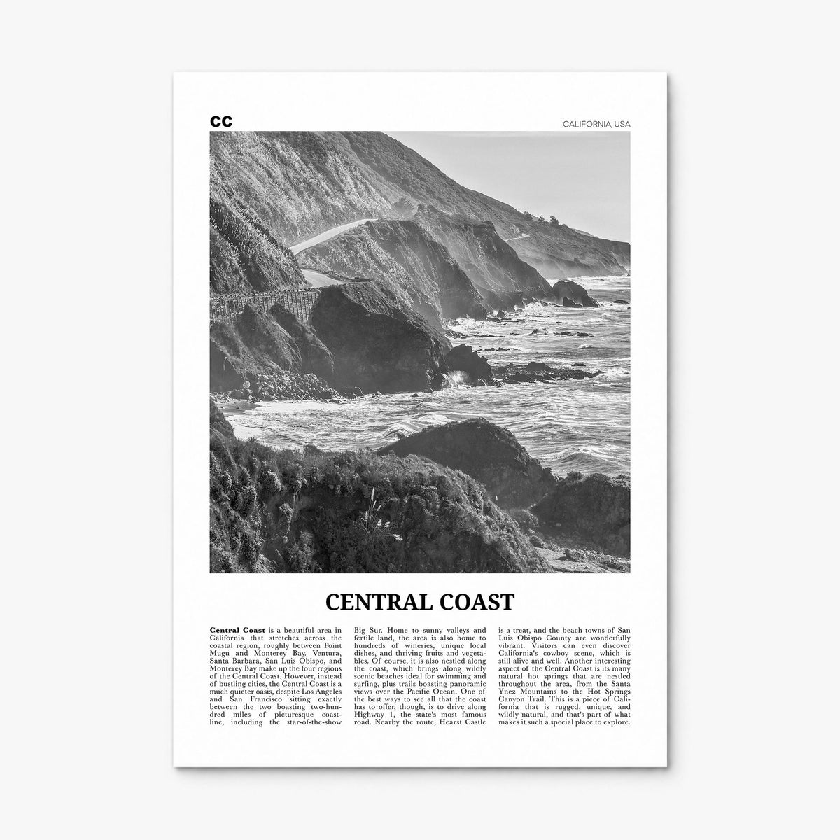Central Coast Newspaper Poster, print only (unframed)