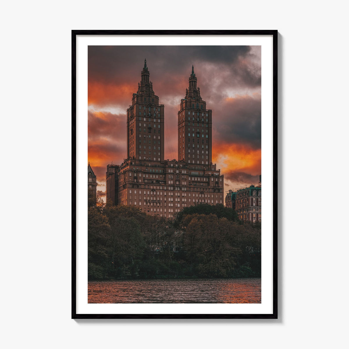 Central Park Photo No 4 Poster, framed poster mockup, white border