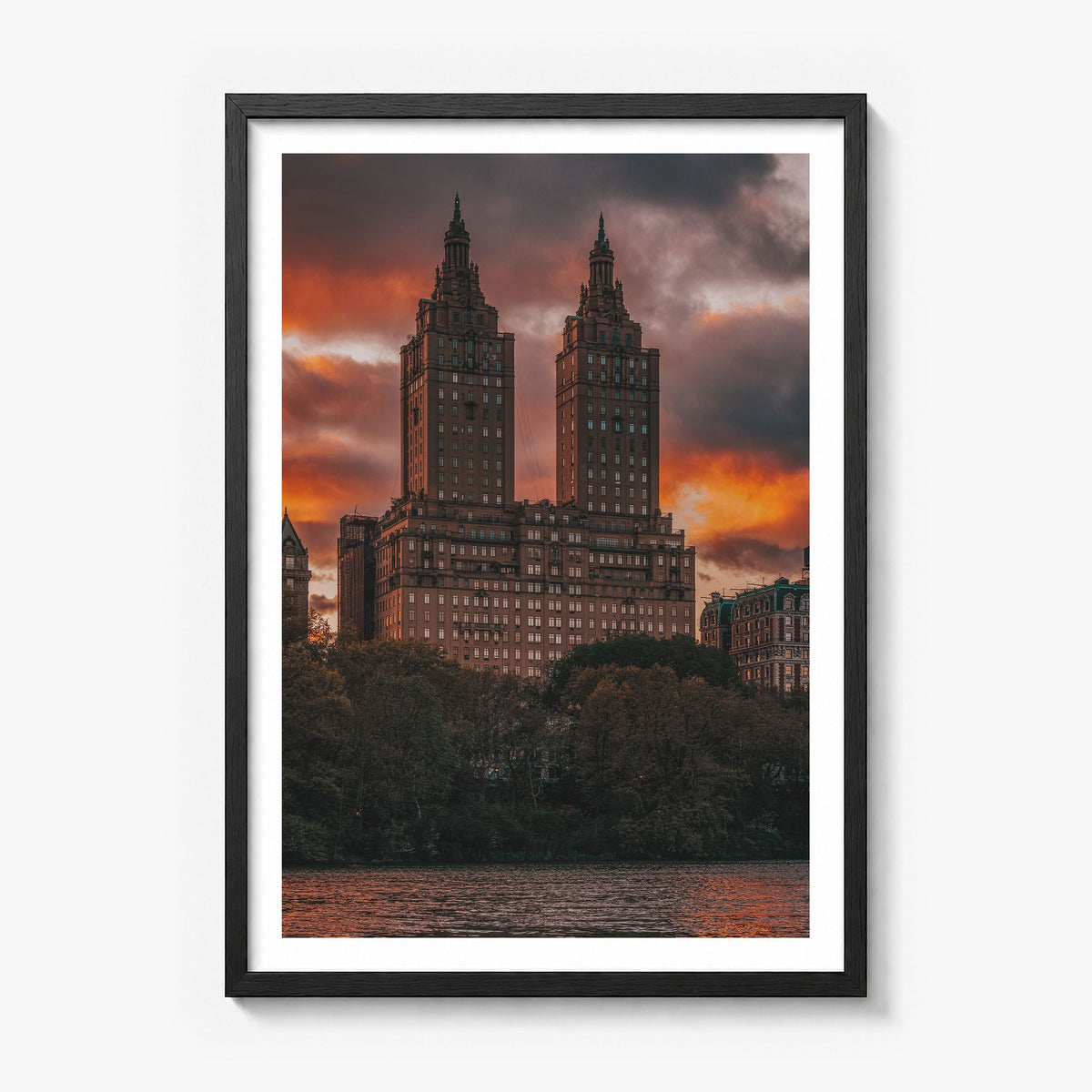 Central Park Photo No 4 Poster in a black wood frame, white border