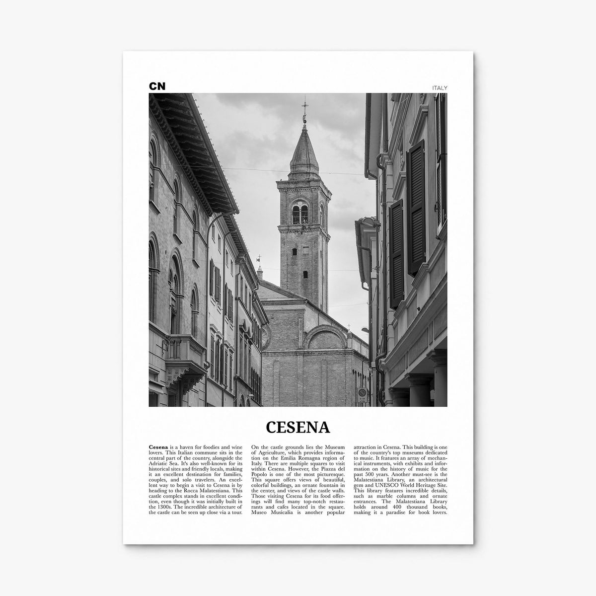 Cesena Newspaper Poster, print only (unframed)