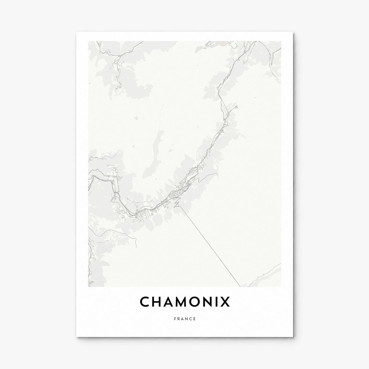 Chamonix Map Poster, print only (unframed)