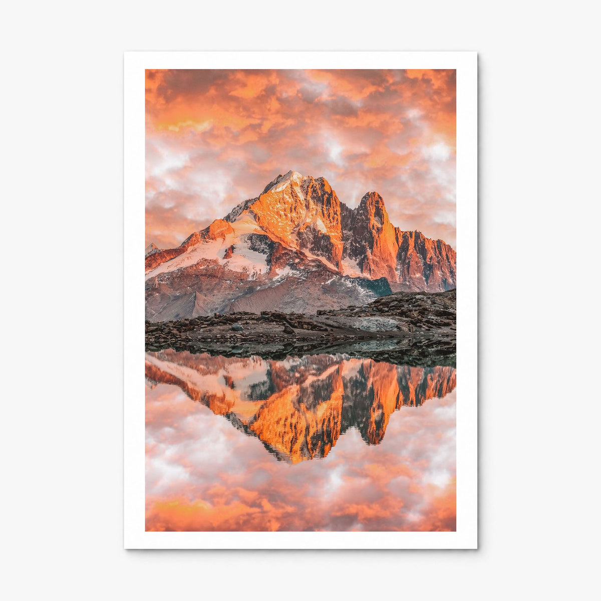 Chamonix Photo Poster, print only (unframed), white border