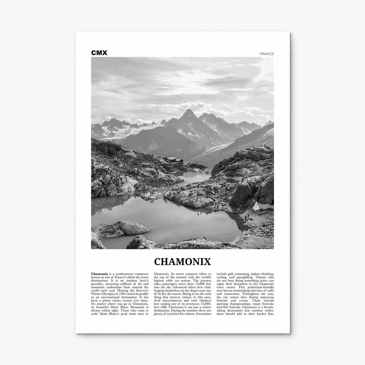 Chamonix Newspaper Poster, print only (unframed)