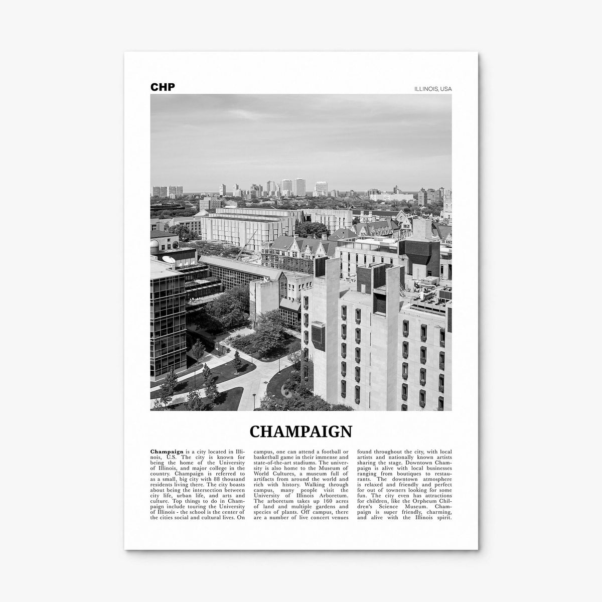 Champaign Newspaper Poster, print only (unframed)