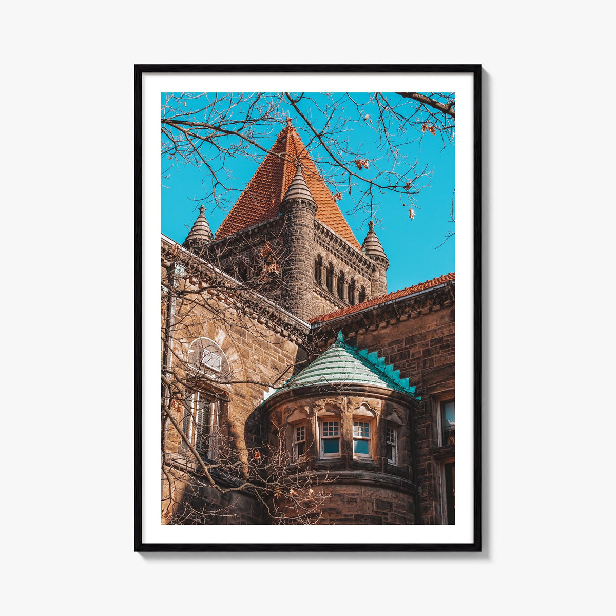 Champaign-Urbana colorful photo poster of Illinois, USA – vertical wall art, unframed print shown in interior mockup