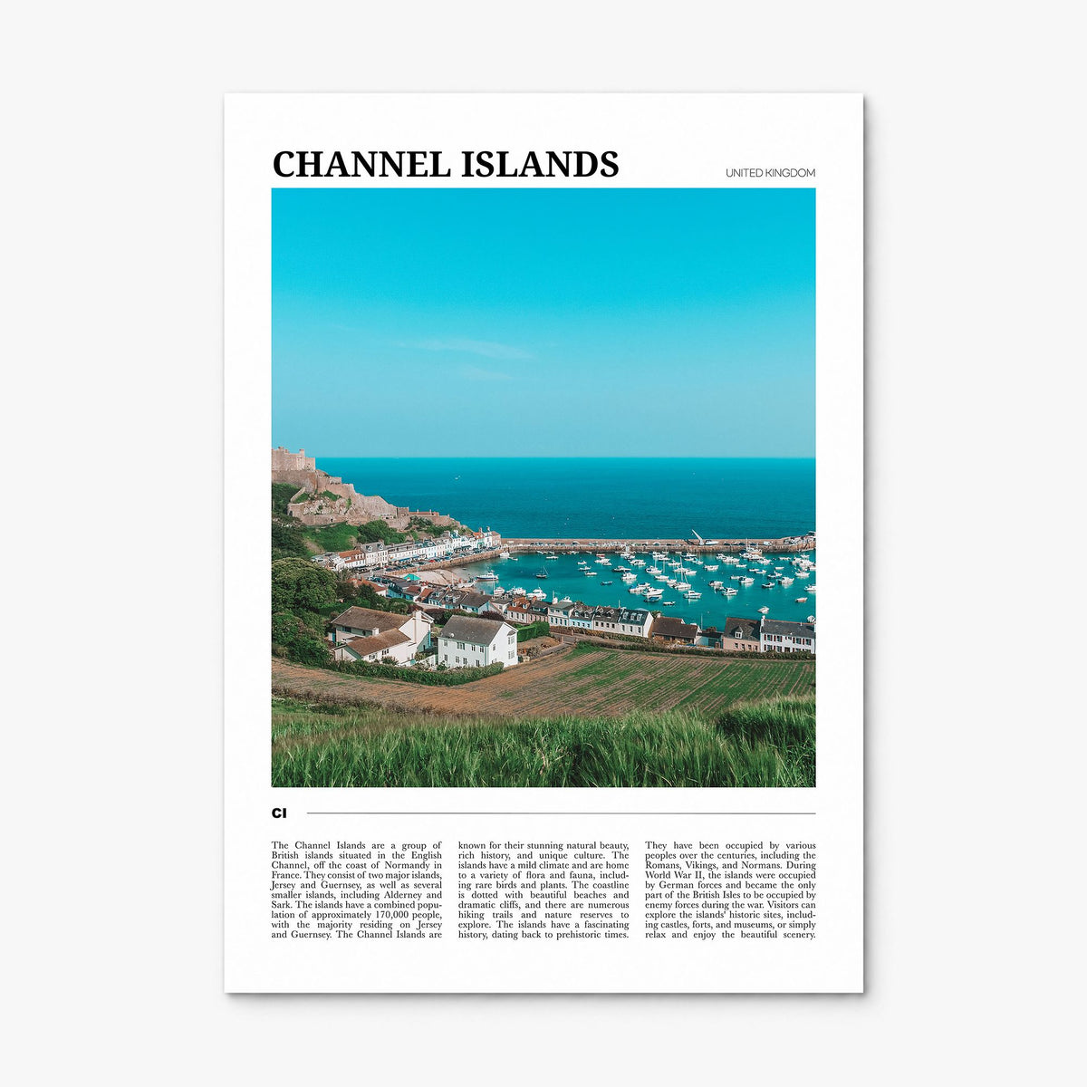 Channel Islands, England Travel Poster, print only (unframed)