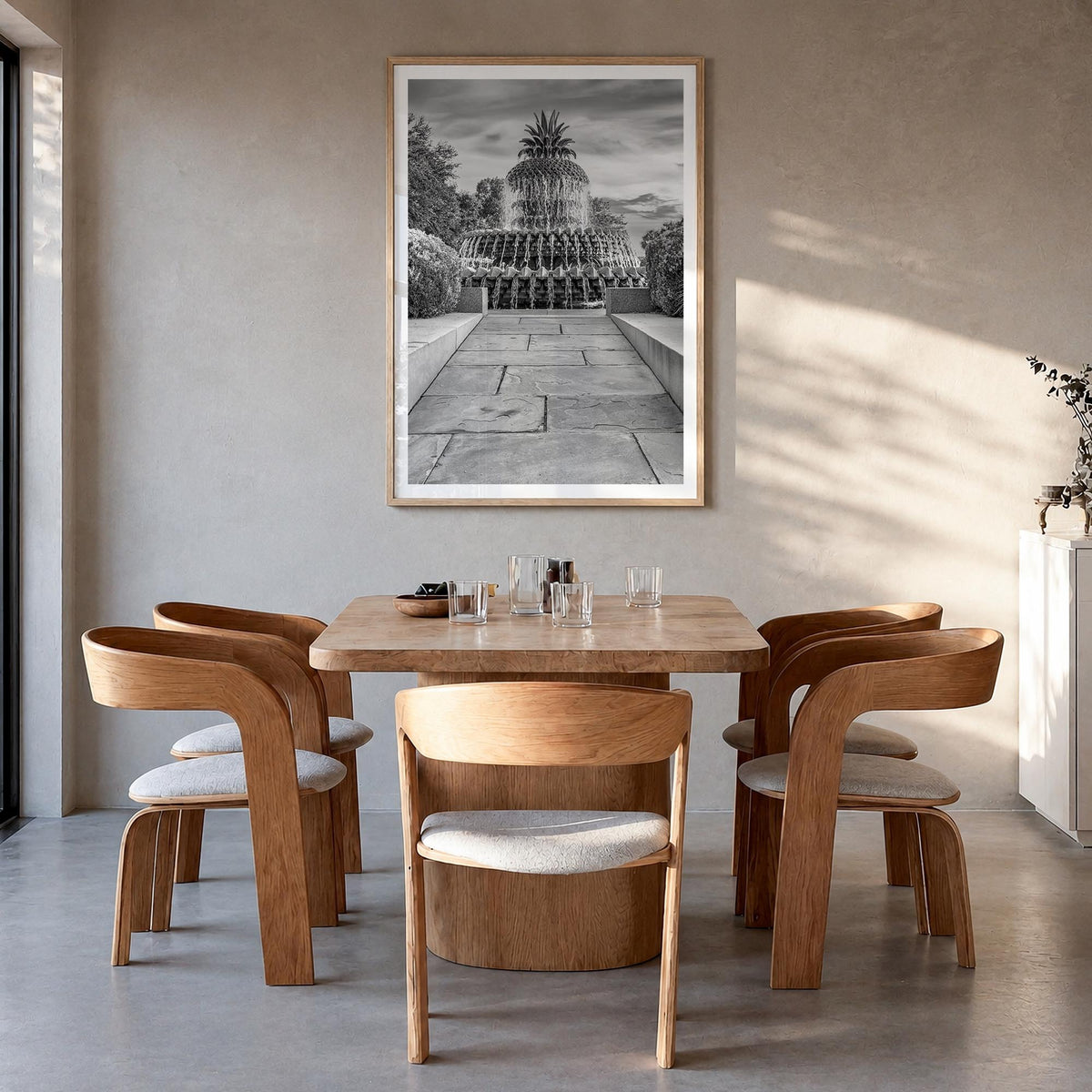 Charleston, South Carolina no. 2 black & white photo poster of South Carolina, USA – vertical wall art in natural wood frame