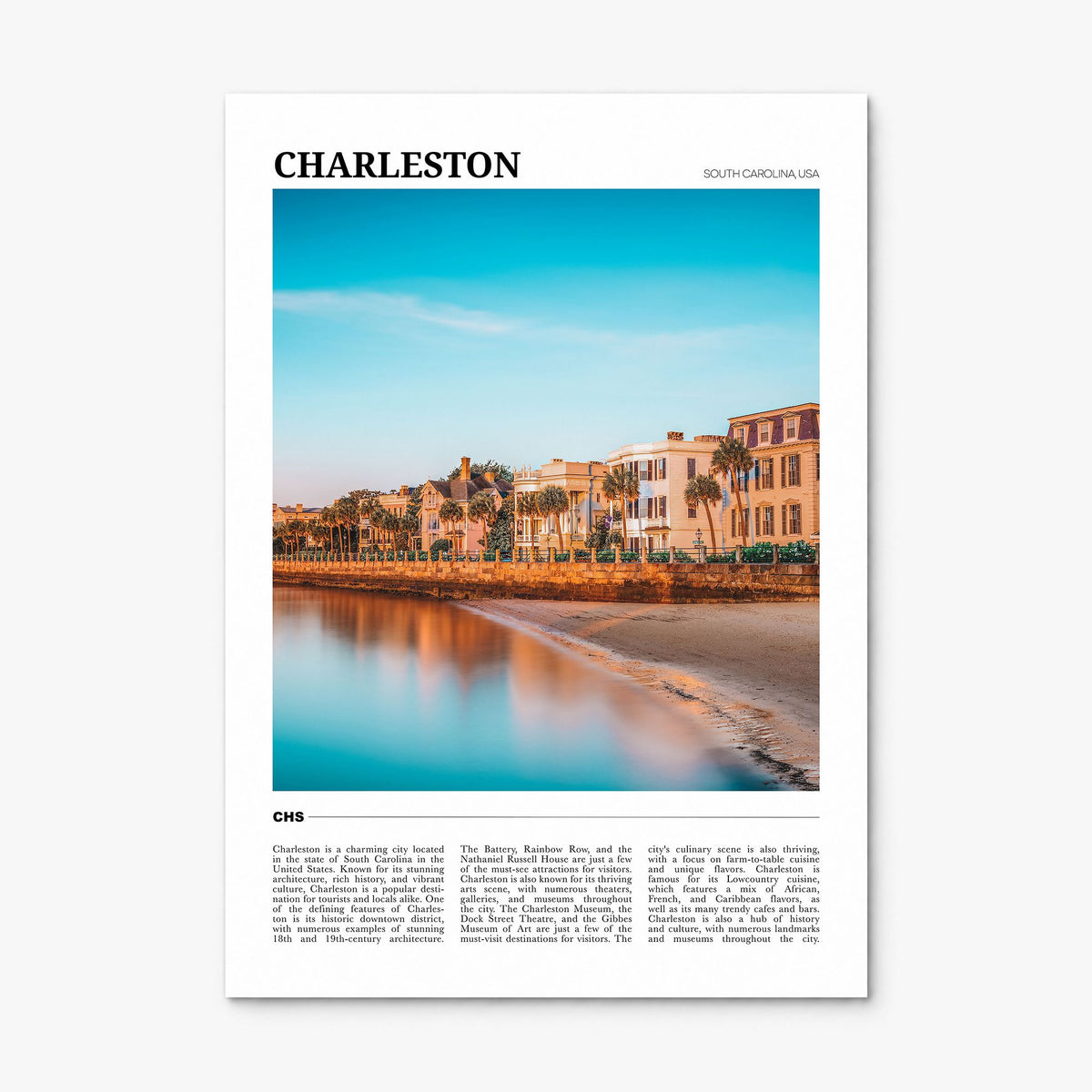 Charleston, South Carolina Travel No 3 Poster, print only (unframed)