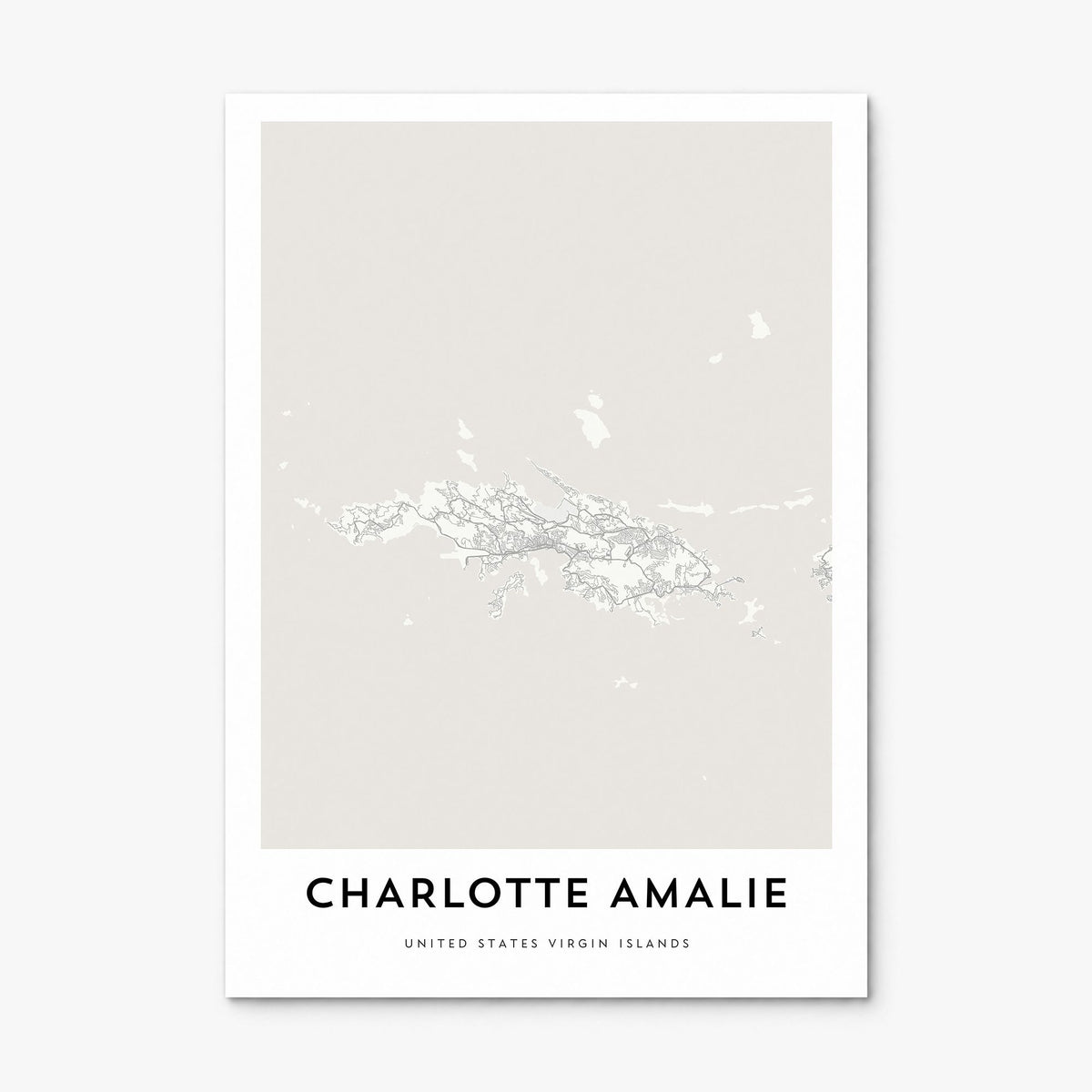 Charlotte Amalie Map Poster, print only (unframed)