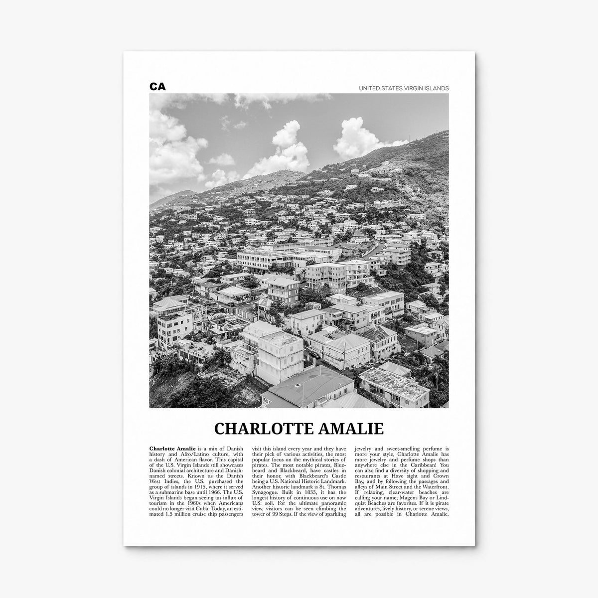 Charlotte Amalie Newspaper Poster, print only (unframed)