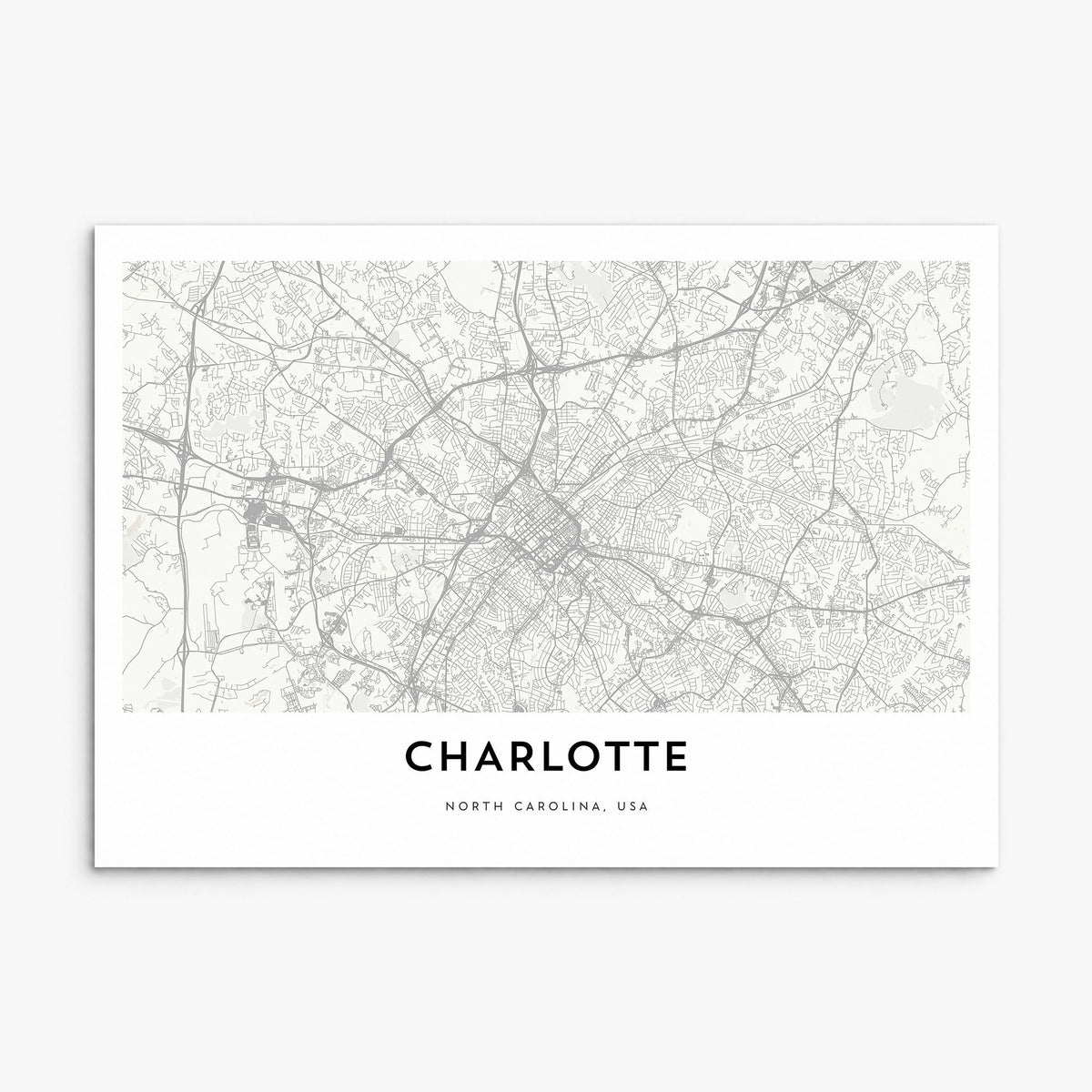 Charlotte Map Poster, print only (unframed)