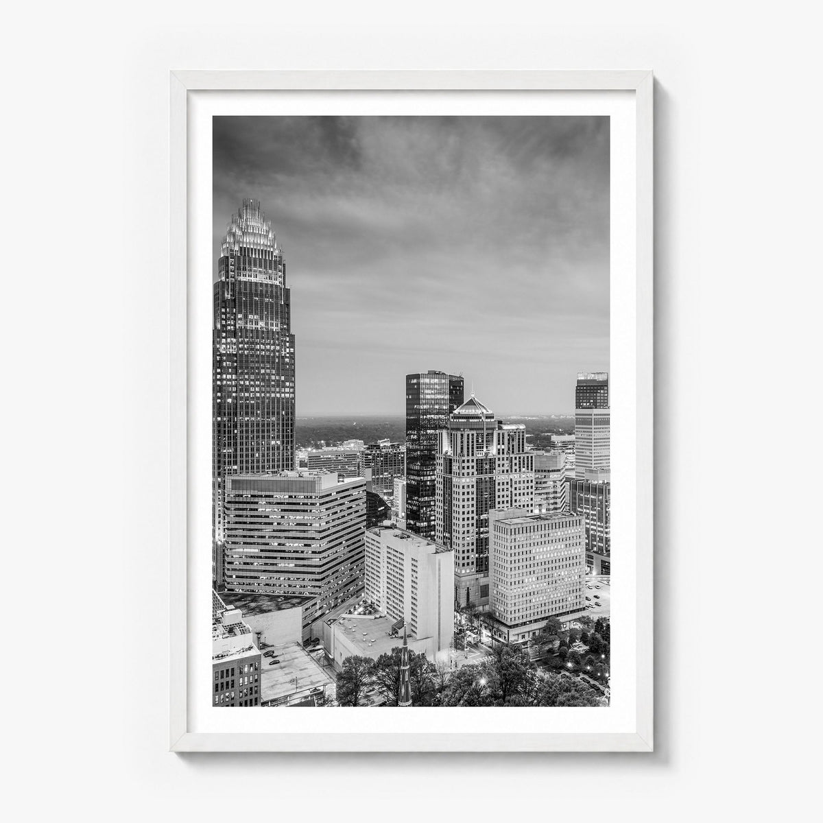 Charlotte Photo No 2 Poster in a white wood frame, white border