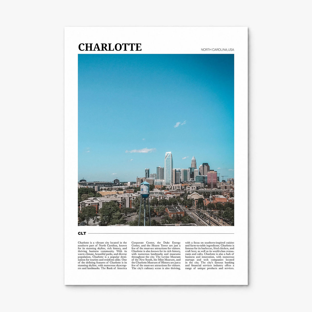Charlotte Travel No 1 Poster, print only (unframed)