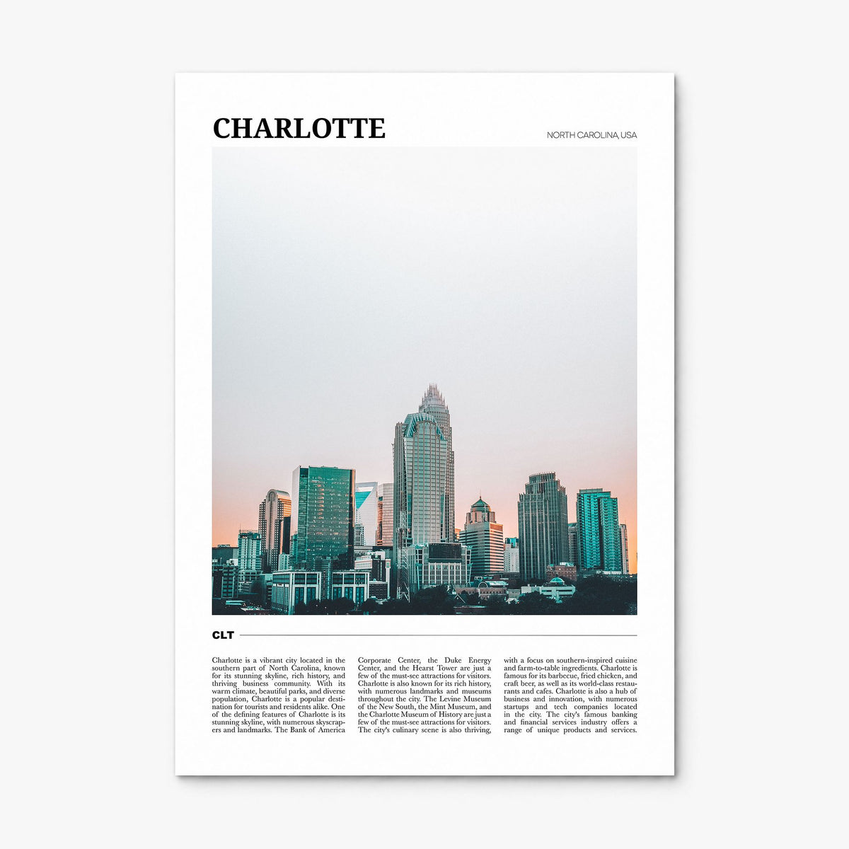 Charlotte Travel No 2 Poster, print only (unframed)