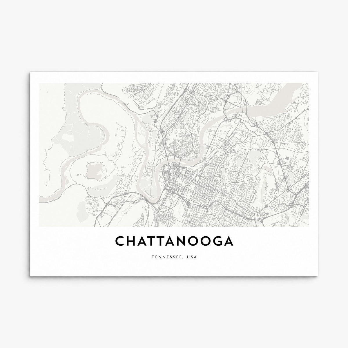 Chattanooga Map Poster, print only (unframed)