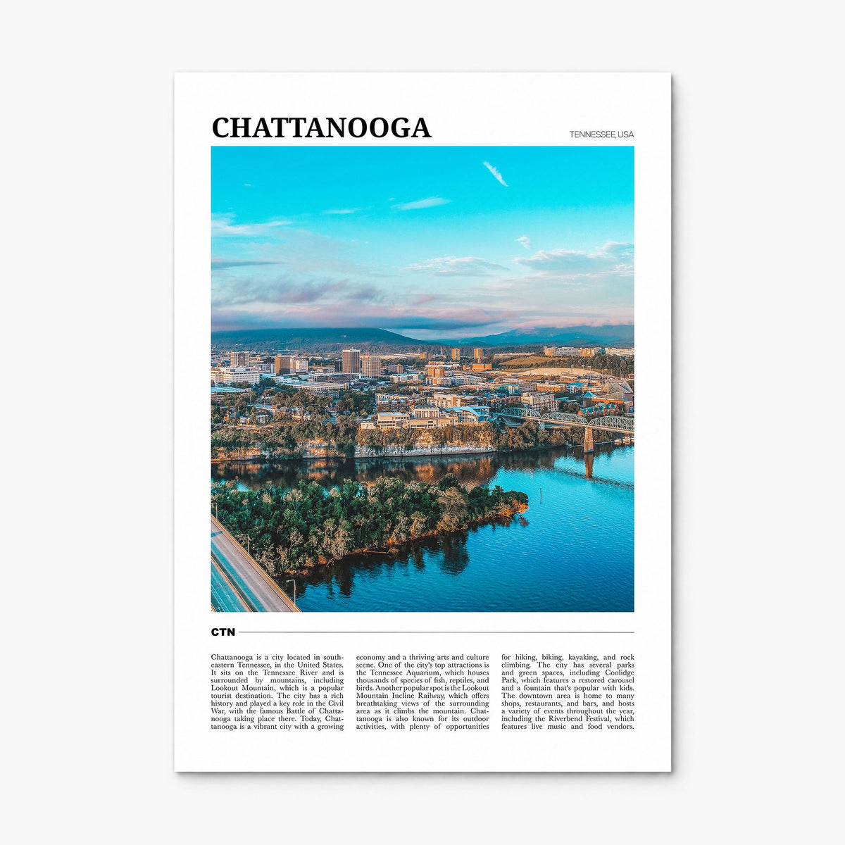 Chattanooga Travel Poster, print only (unframed)