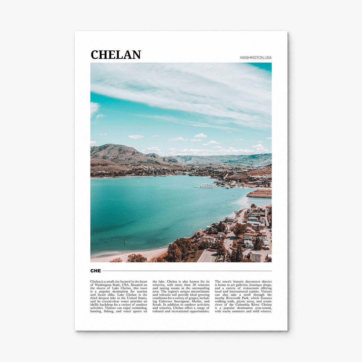 Chelan Travel Poster, print only (unframed)