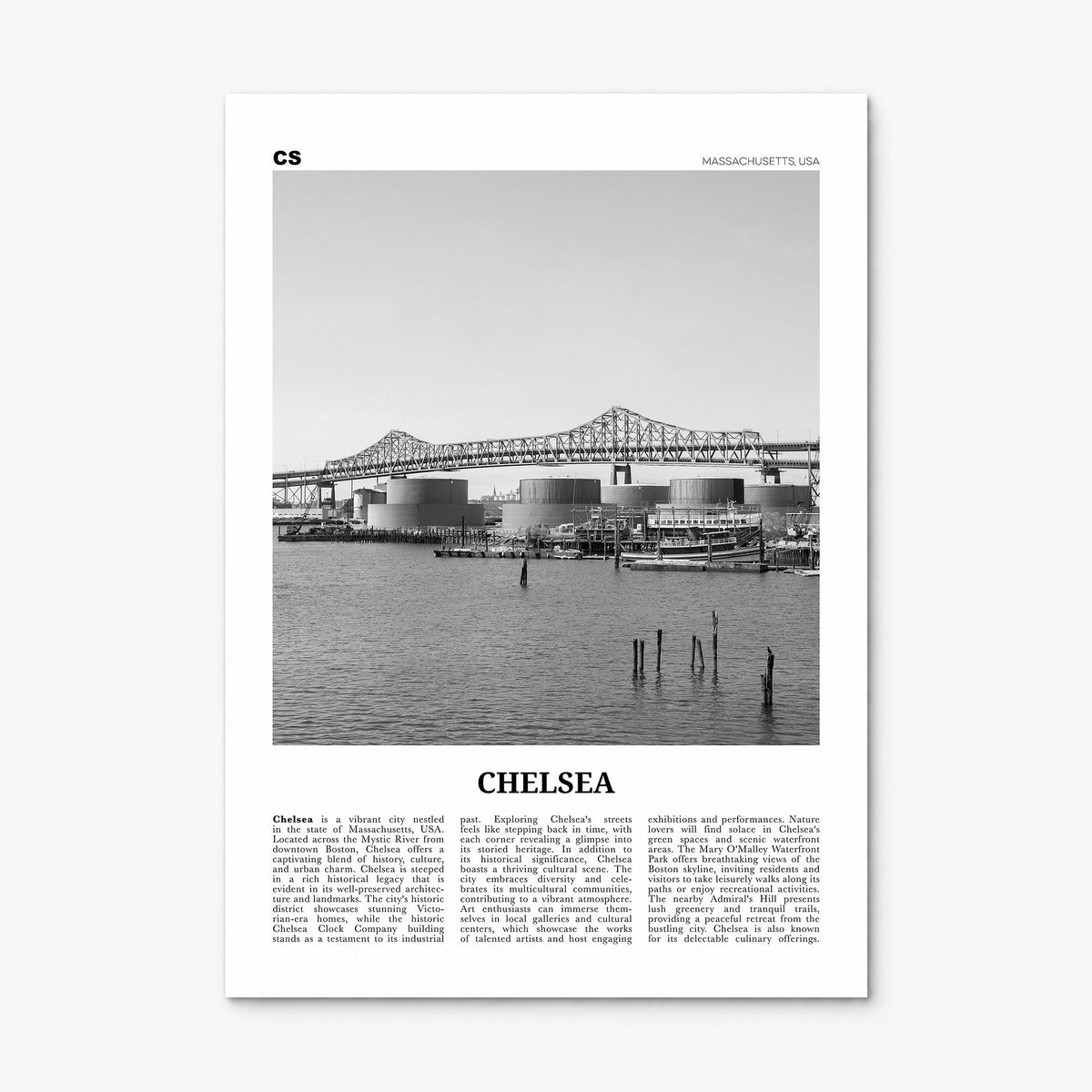 Chelsea, Massachusetts Newspaper Poster, print only (unframed)
