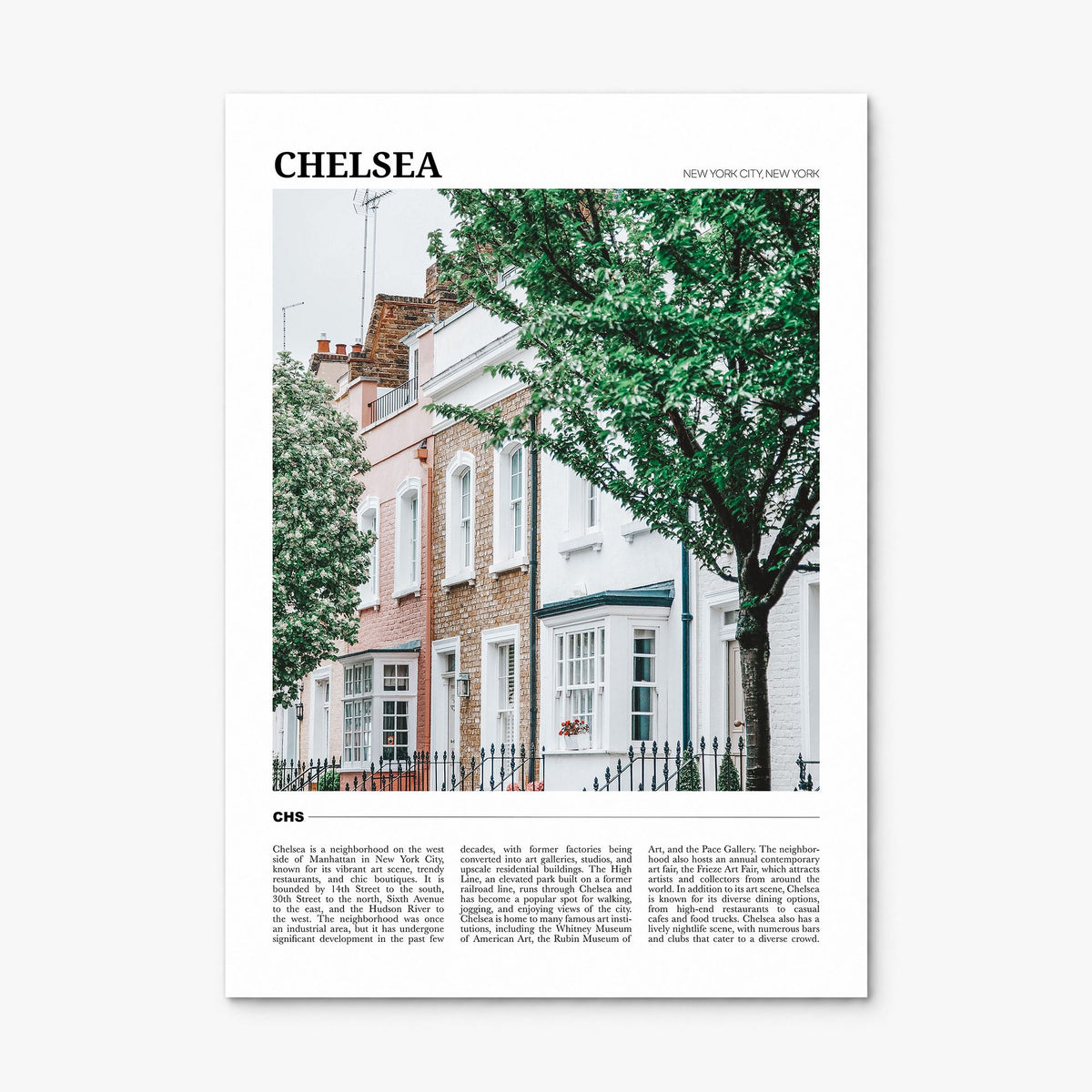 Chelsea, New York Travel Poster, print only (unframed)