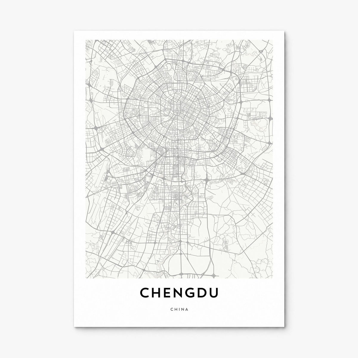 Chengdu Map Poster, print only (unframed)