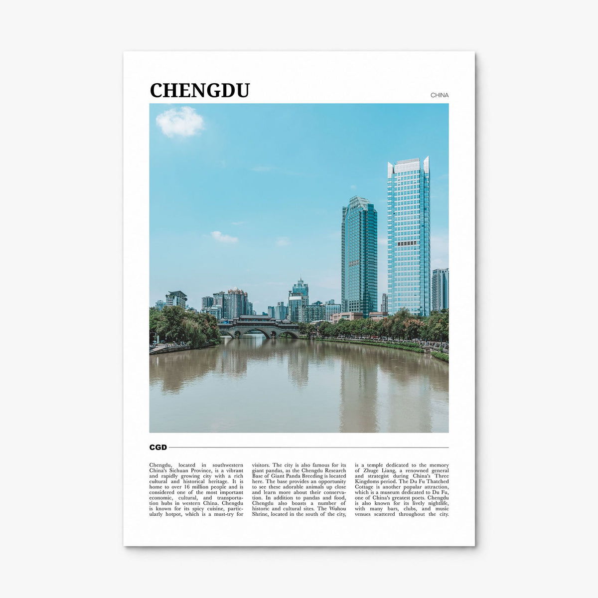 Chengdu Travel No 1 Poster, print only (unframed)