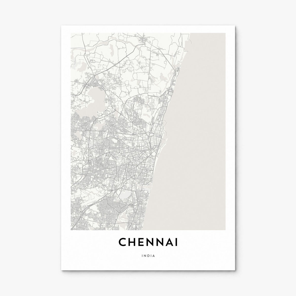 Chennai Map Poster, print only (unframed)