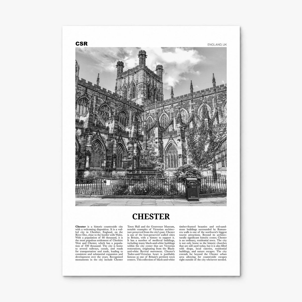Chester Newspaper No 1 Poster, print only (unframed)