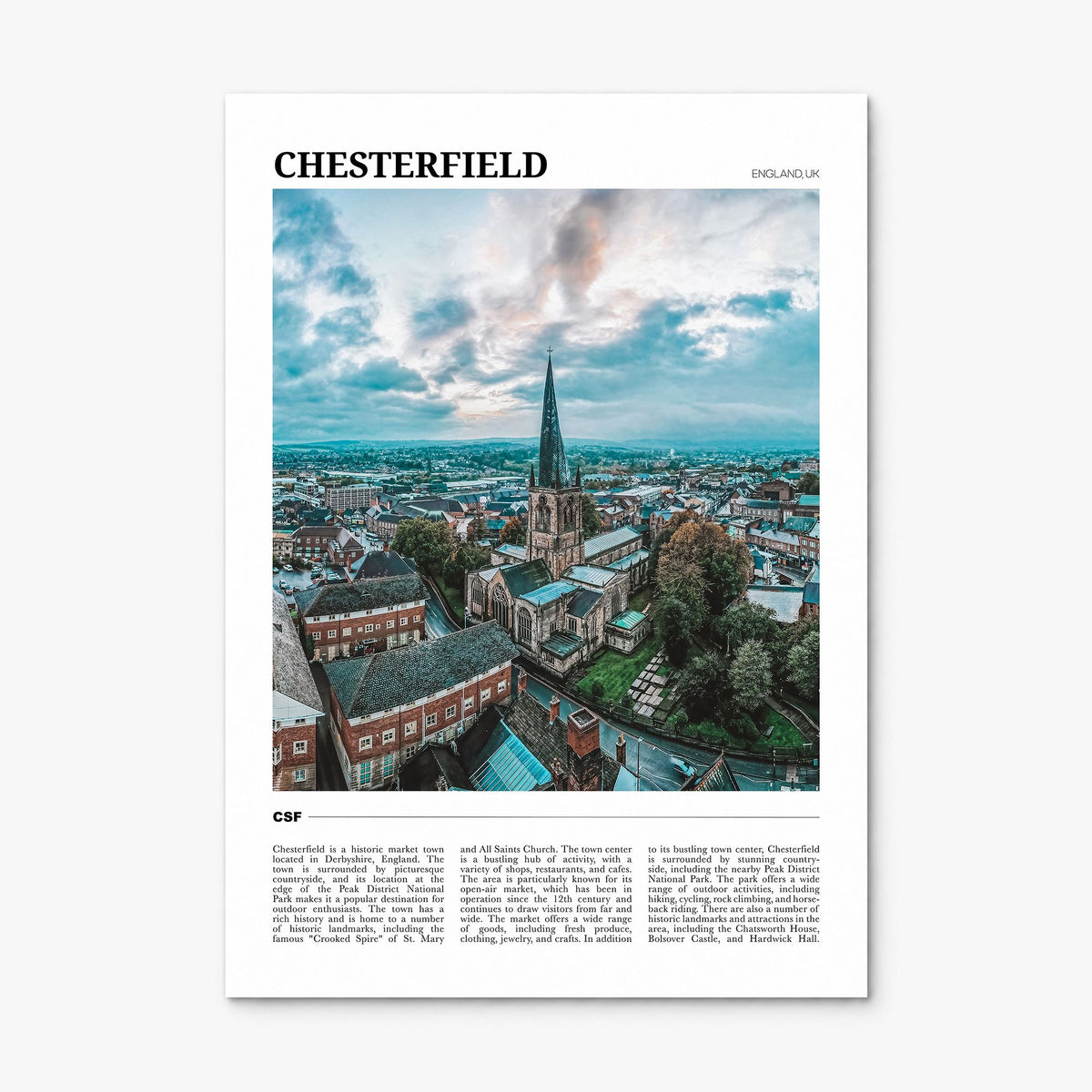 Chesterfield Travel Poster, print only (unframed)