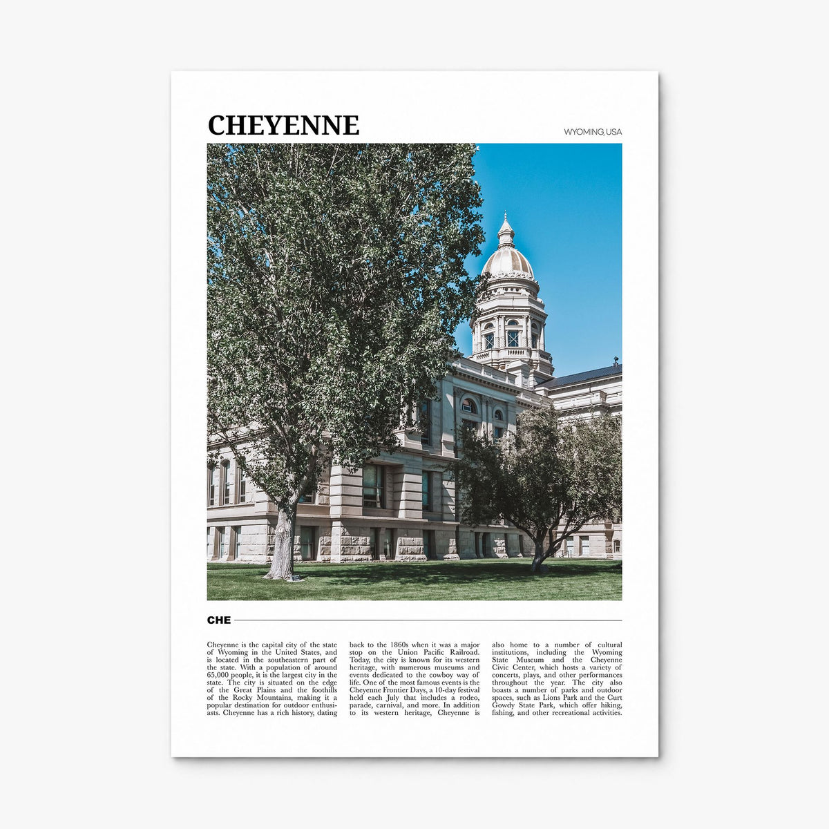 Cheyenne Travel Poster, print only (unframed)
