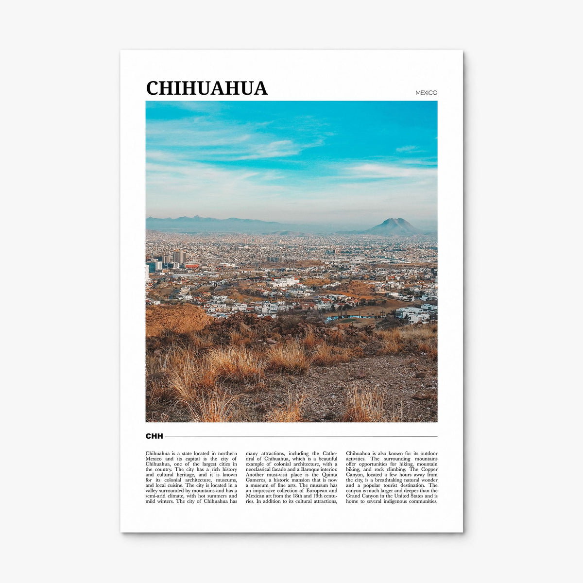 Chihuahua Travel Poster, print only (unframed)