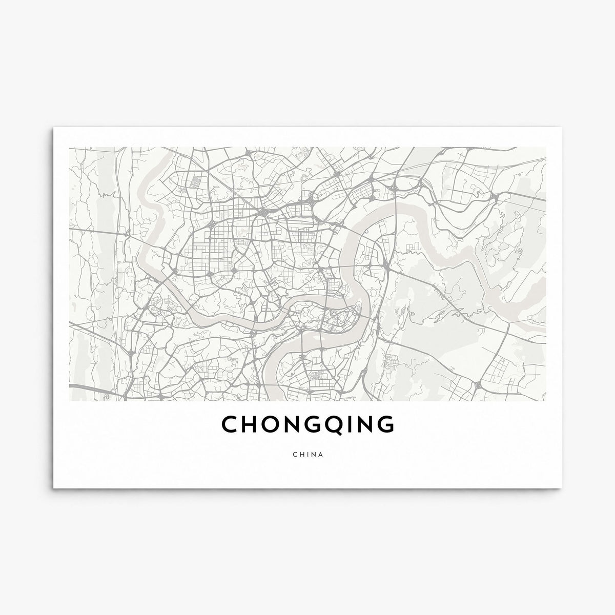 Chongqing Map Poster, print only (unframed)