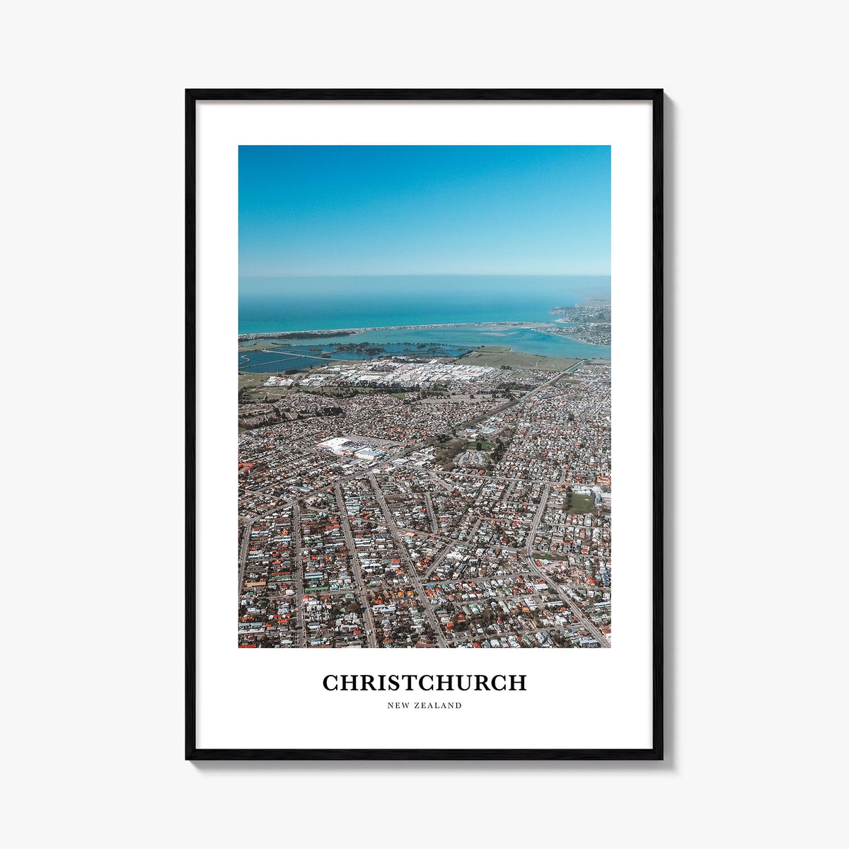 Christchurch colorful classic poster of New Zealand – vertical wall art, unframed print shown in interior mockup