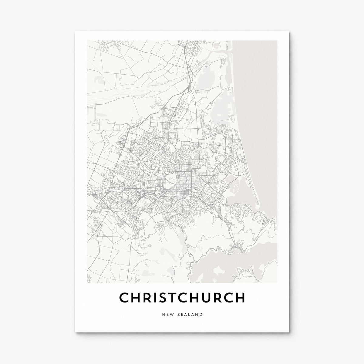 Christchurch Map Poster, print only (unframed)