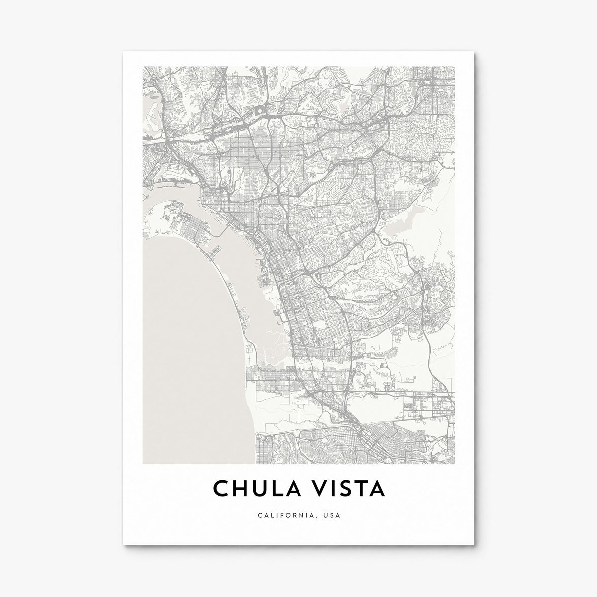 Chula Vista Map Poster, print only (unframed)