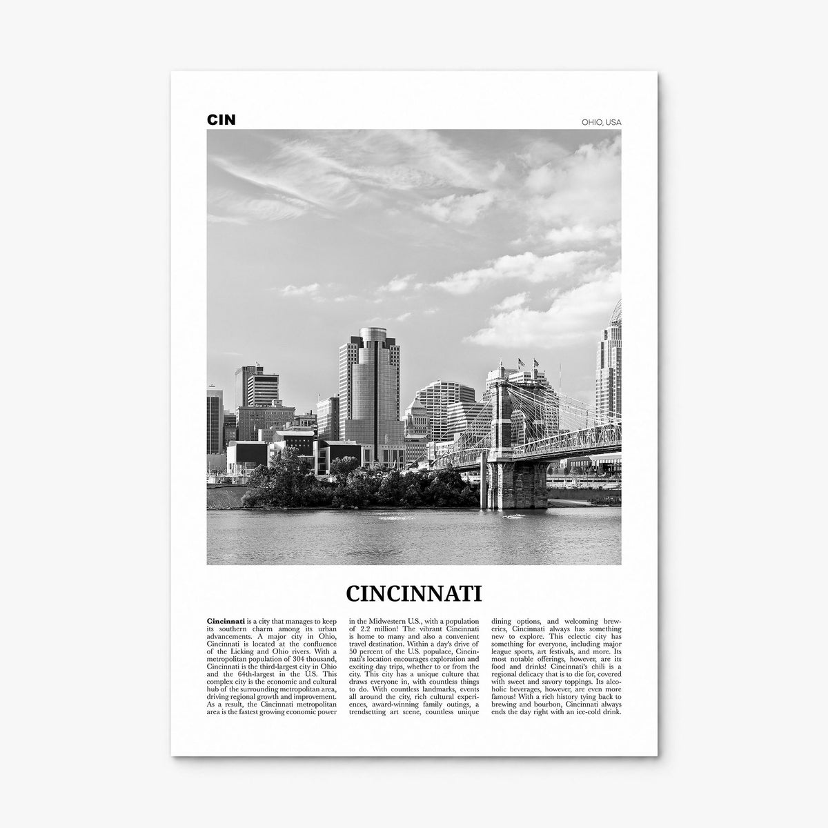 Cincinnati Newspaper No 1 Poster, print only (unframed)
