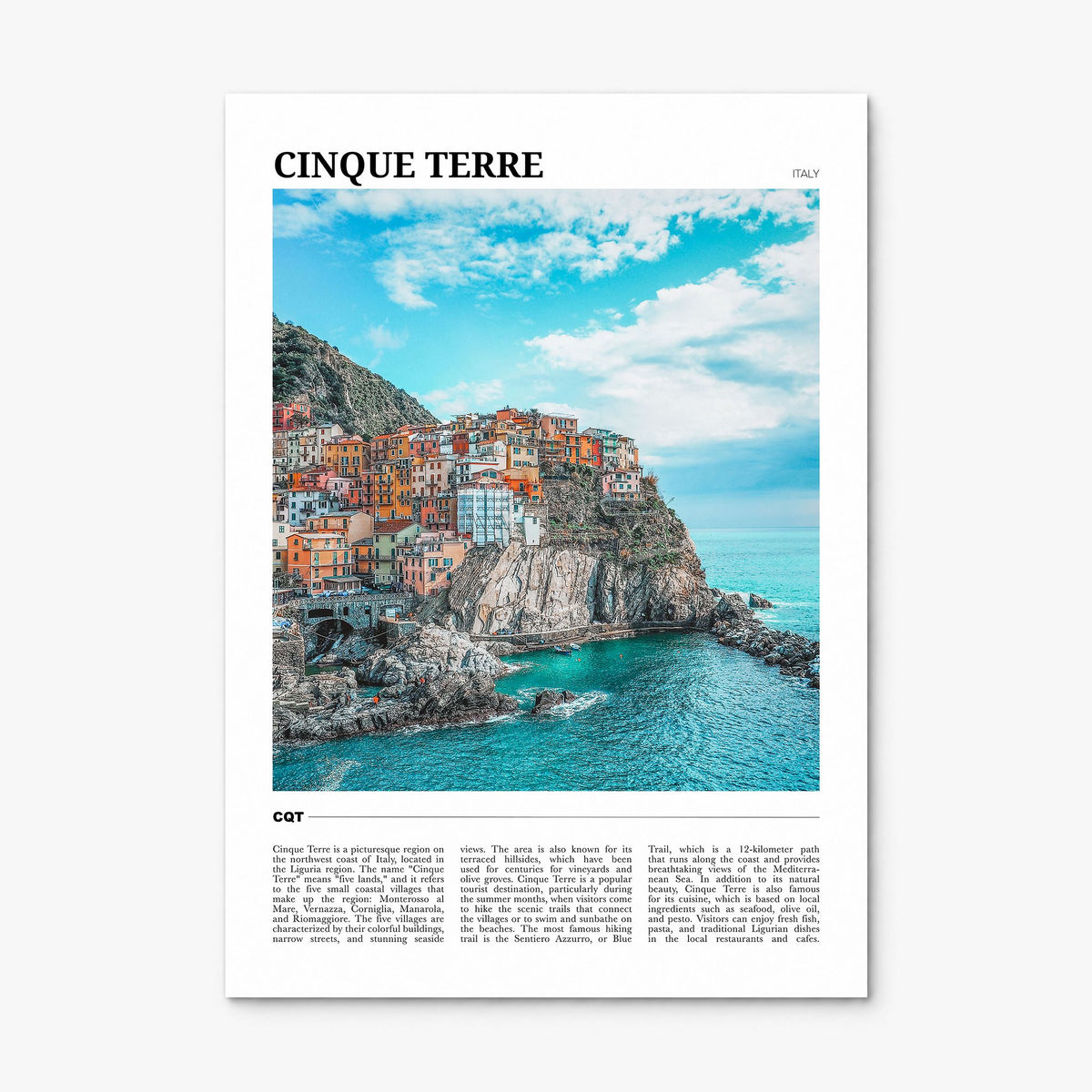 Cinque Terre Travel Poster, print only (unframed)