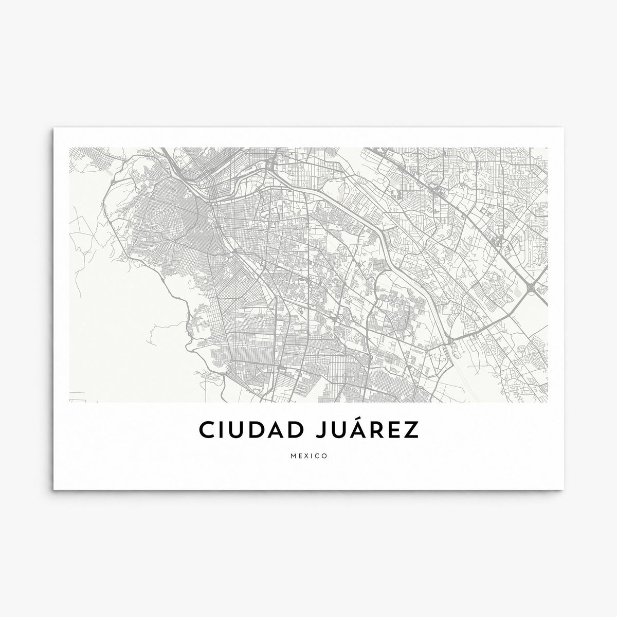 Ciudad Juárez Map Poster, print only (unframed)