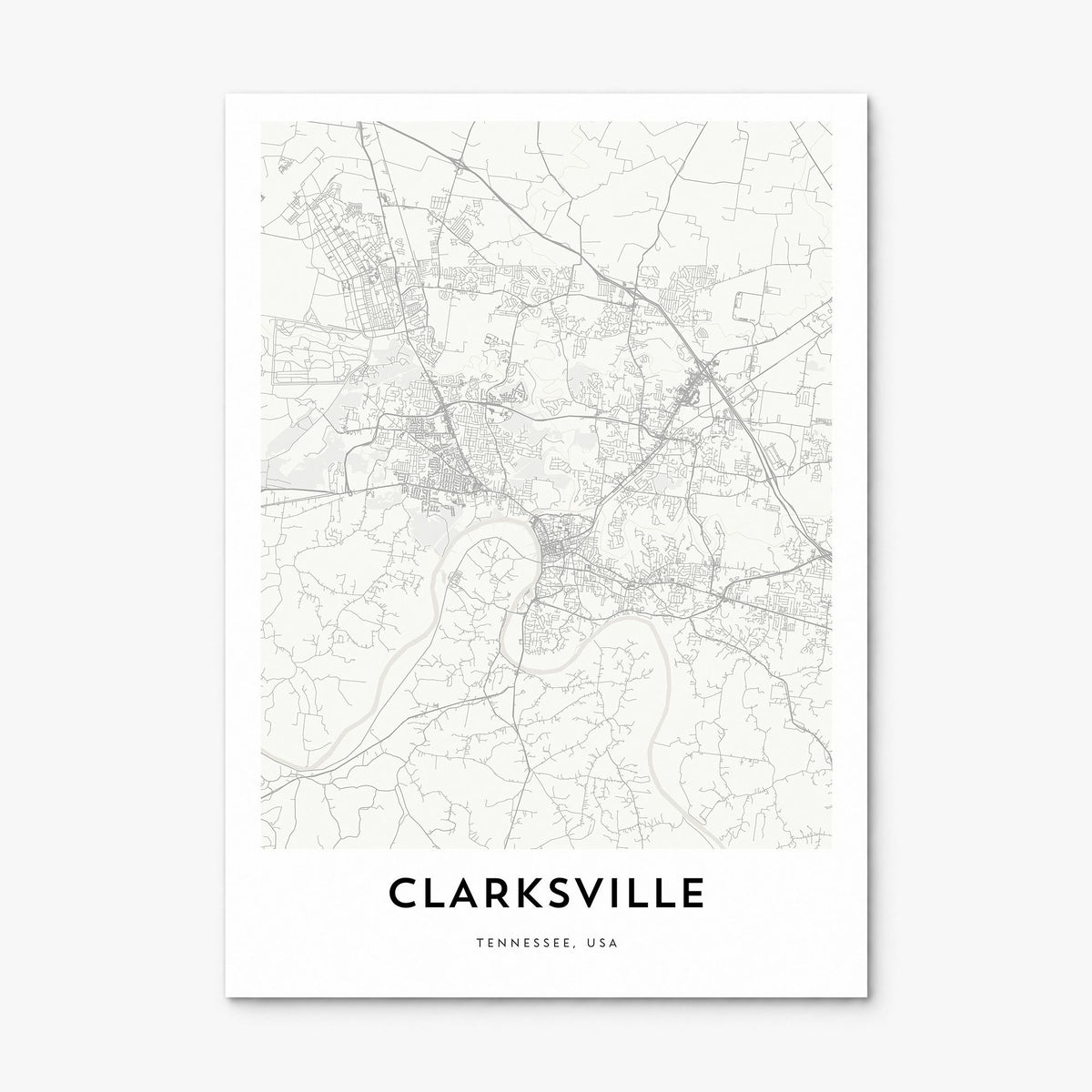 Clarksville Map Poster, print only (unframed)