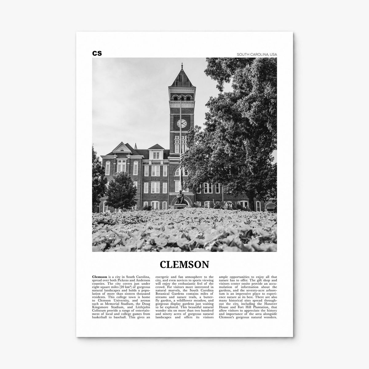 Clemson Newspaper No 1 Poster, print only (unframed)