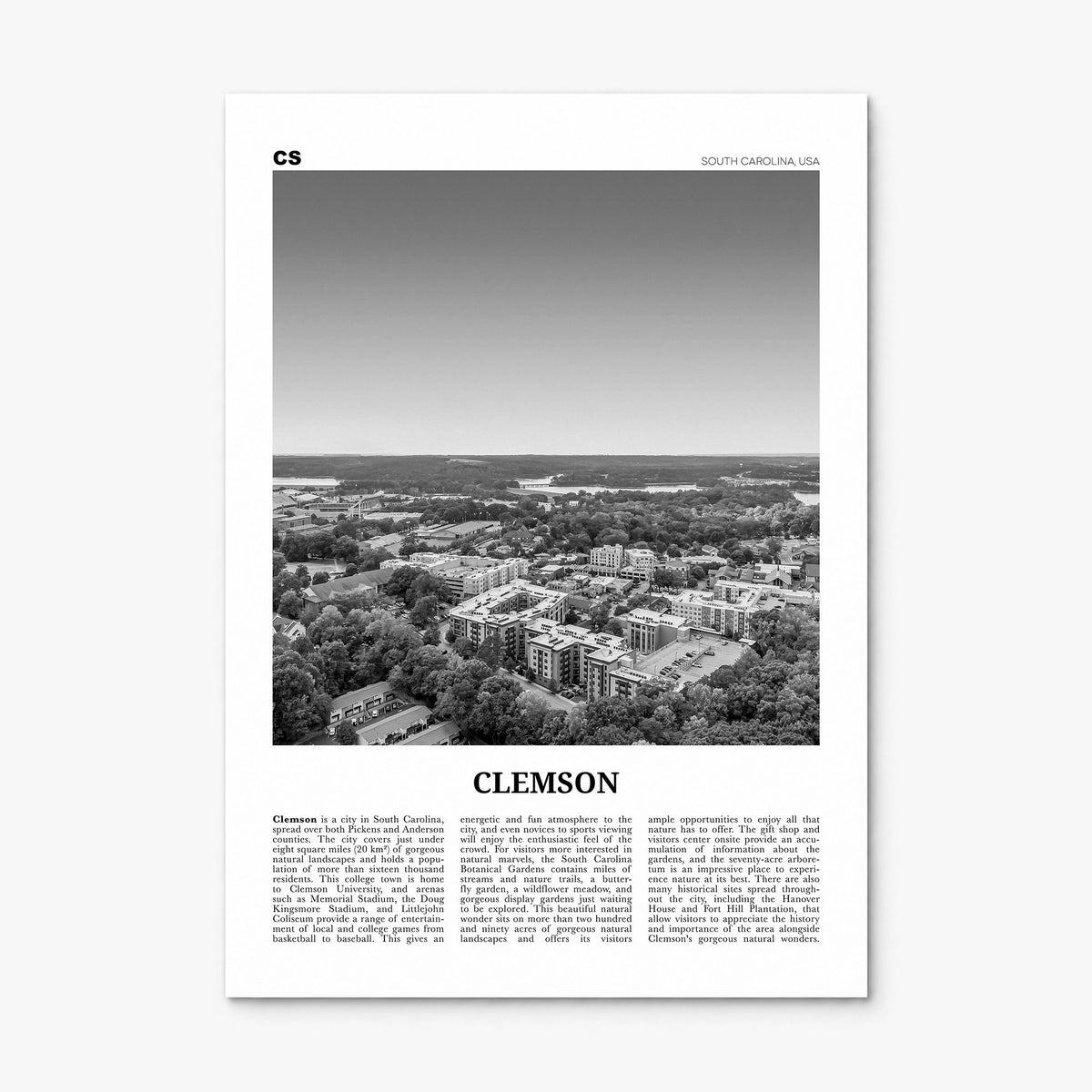 Clemson Newspaper No 2 Poster, print only (unframed)