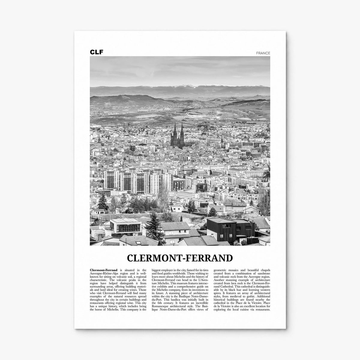 Clermont-Ferrand Newspaper Poster, print only (unframed)