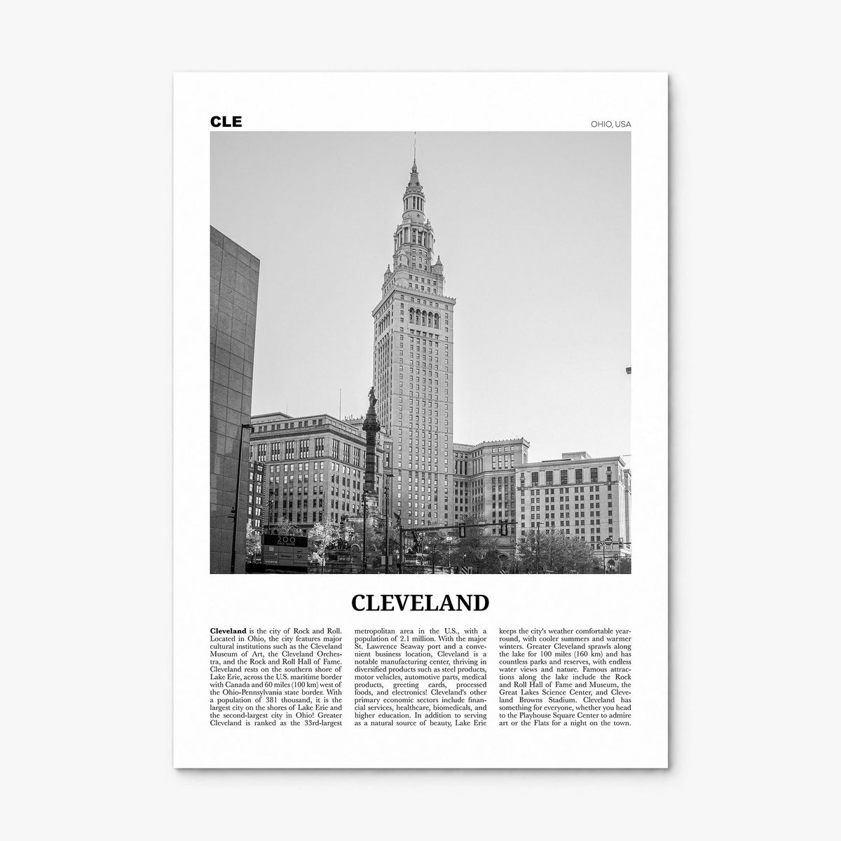 Cleveland Newspaper No 3 Poster, print only (unframed)