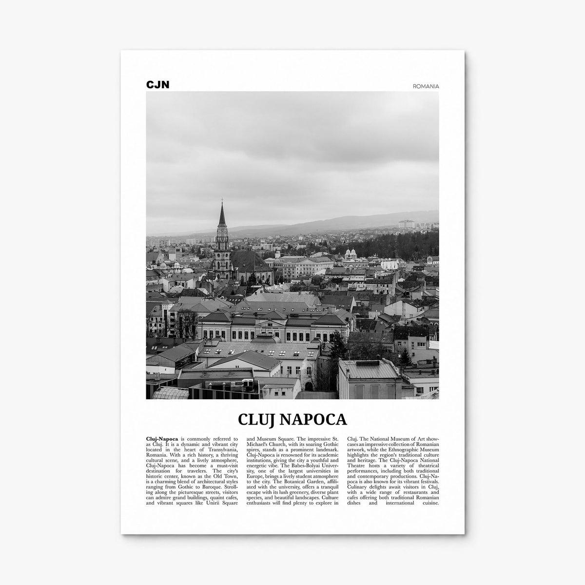 Cluj-Napoca Newspaper Poster, print only (unframed)