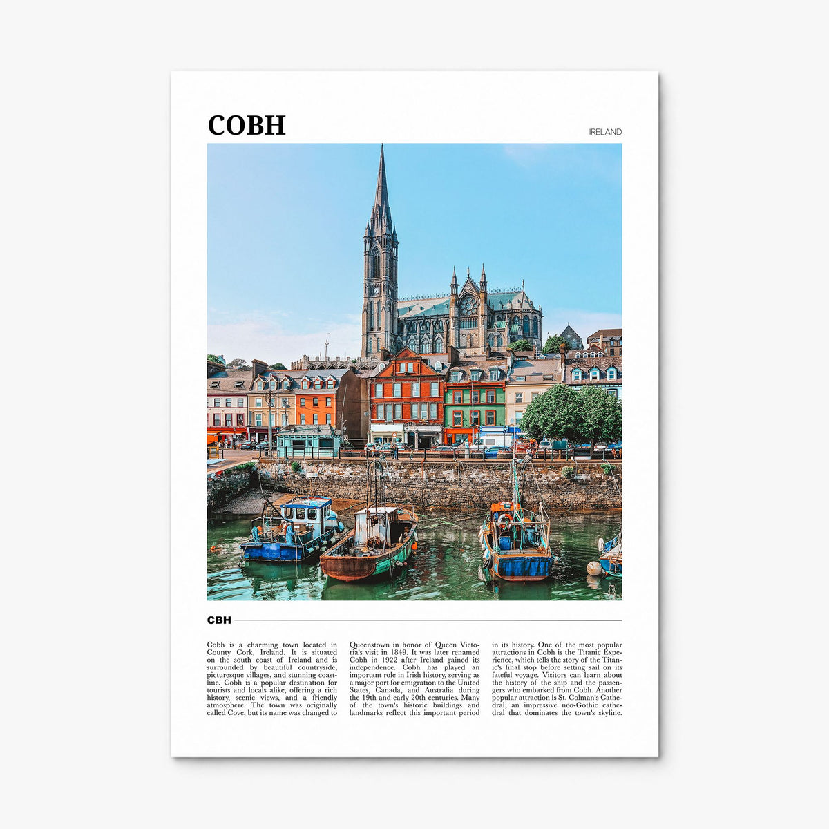 Cobh Travel Poster, print only (unframed)