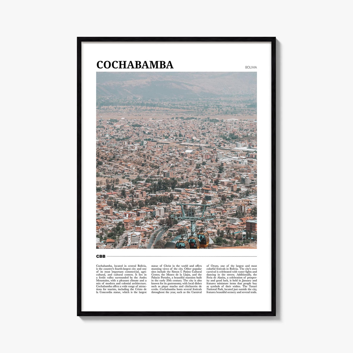 Cochabamba Travel Poster