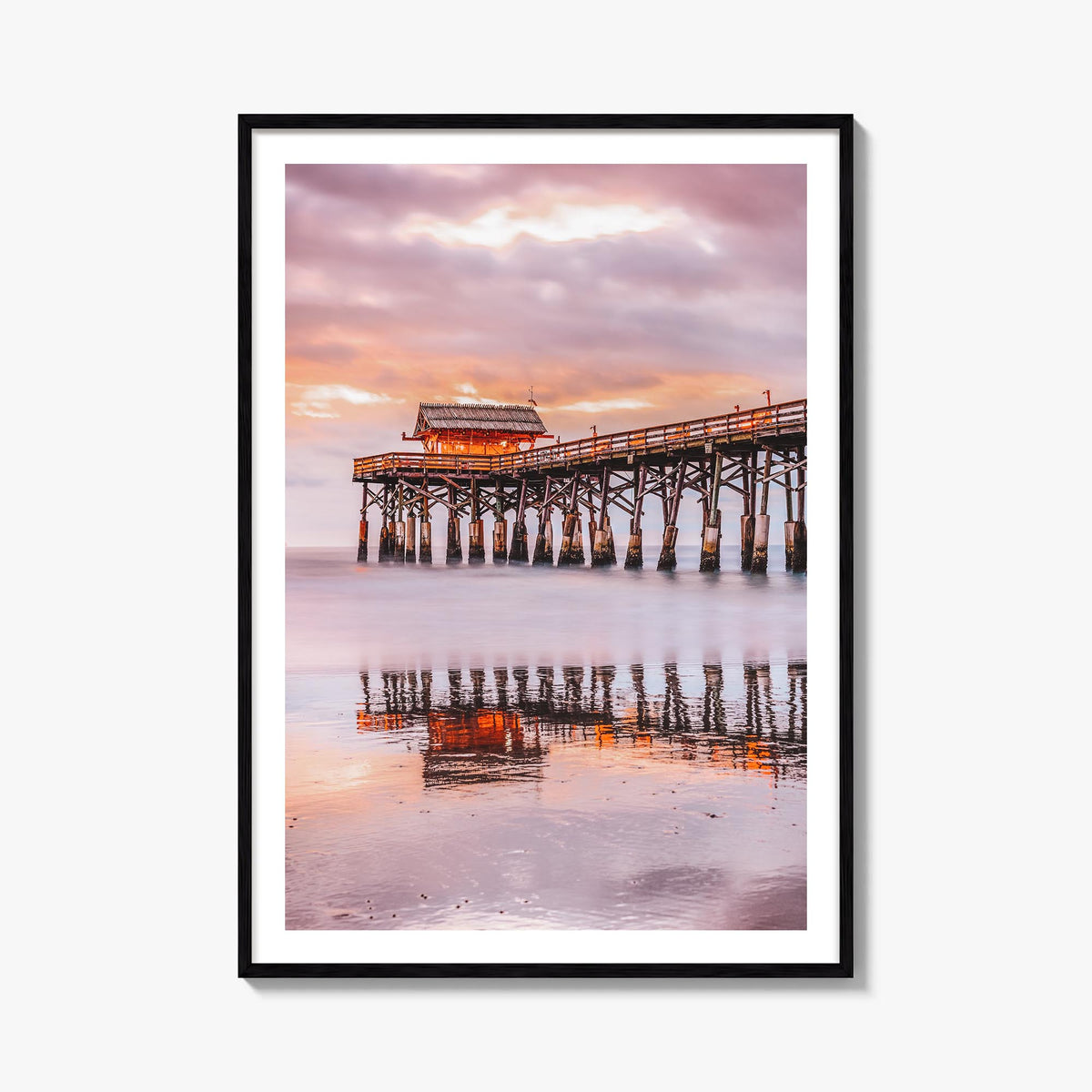 Cocoa Beach colorful photo poster of Florida, USA – vertical wall art, unframed print shown in interior mockup