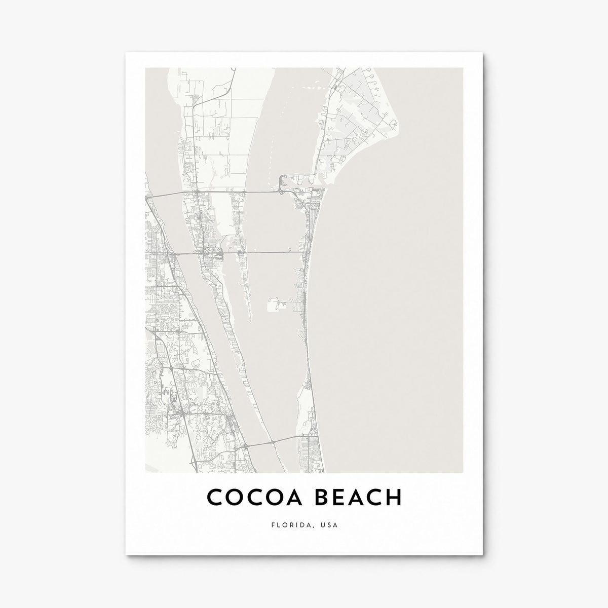 Cocoa Beach Map Poster, print only (unframed)